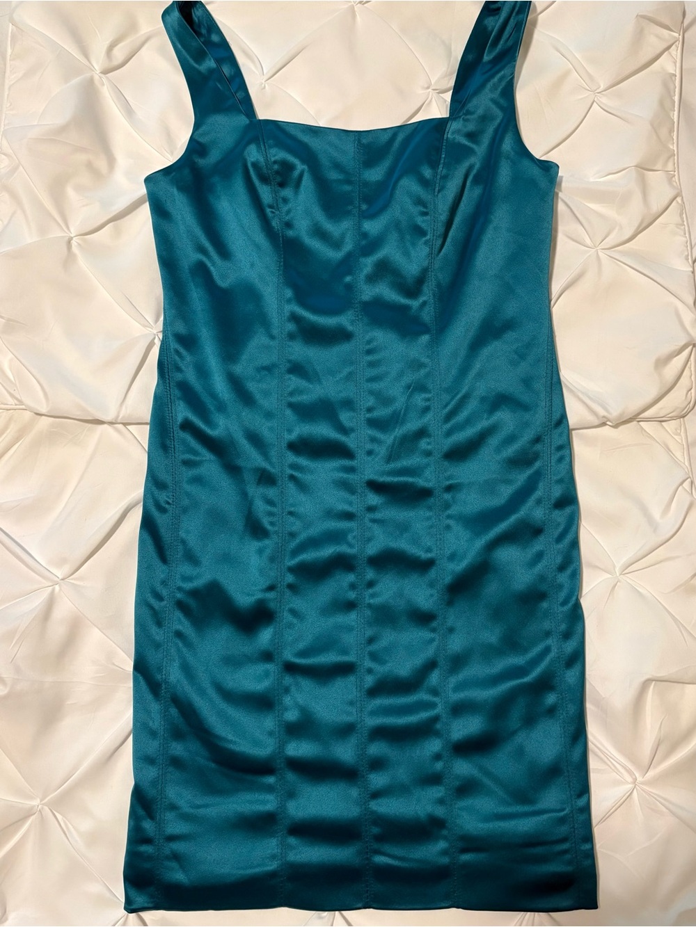 House of Harlow Teal Satin Square Neck Mini Dress, HOCO Perfect,  Size Small